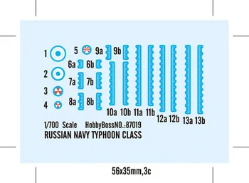 1/700 Ruske Mornarice Typhoon Podmornice Razreda Plastičnih Sestavi Vojaške Ladje Statične Buidling Model Kompleti 87019