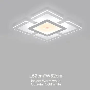 Dnevna soba lučka pravokotne Razkošno ultra tanek Akril inteligentni LED Stropna luč Preprosta sodoben Dedroom Jedilnico svetilke