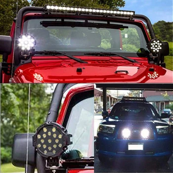 JEEP 51W LED delovna Lučka Delovno MESTO/POPLAV Vožnje lightbar za OFF Road UTE 12V 24V 4x4 4WD Čoln SUV TOVORNJAK Spoot / Poplav LED