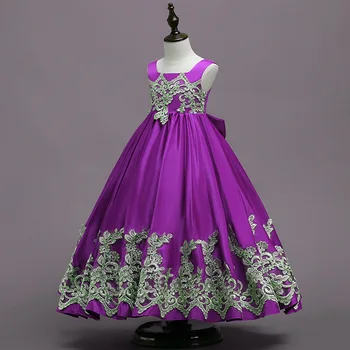 2020 Najstnik Obleko Za Deklice, Poročni Program Pageant Cvet Dekle Vezenje Princesa Elegantno Večerno Obleko Otroci Oblačila 3-14 Let