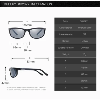 DUBERY Polarizirana sončna Očala za Moške, Ženske, Nova Moda Kvadratnih Letnik UV Zaščito sončne Očala za Šport Ogledalo Klasičnih Luksuzne blagovne Znamke