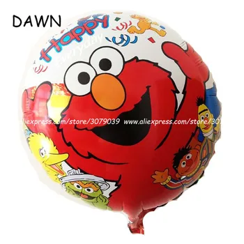 10pcs/veliko risanka elmo folija balon 18 inch velikost krog Sezamovo Ulicah balone helija, vesel vsakdanje bolas zraka kroglice globos