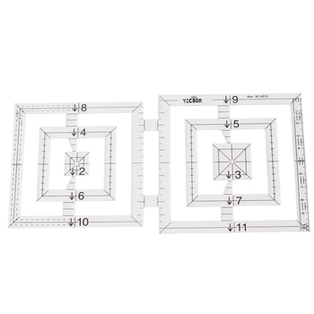 DIY Orodja za Šivanje Delov Vladar Mozaik Pravila Quilting Pravila Dvojno-Kvadrat Vladar Twin Vladar(NT-4010)