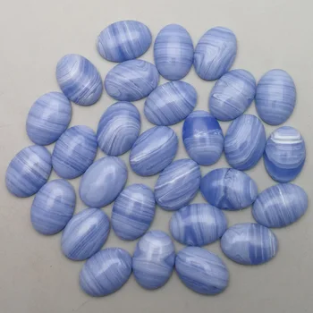 Trgovina modni modro črtasto kamen kroglice čare 13x18mm ovalne CAB CHRYSOPRASE 50pcs za nakit, pribor Brezplačna dostava