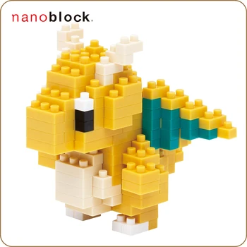 Nanoblock Pokemon Dragonite NBPM-011 Kairyu 190pcs Anime Risanke Diamond mini micro Blok Stavbe, Bloki, Opeke Igrače Igre