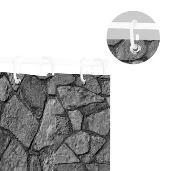 Siva Tuš Zavesa Kamniti Zid Teksturo Slike Grobo Zarjaveli Blokira Zastarele Strukture Starinsko Grunge Preperele Zavese Kopel
