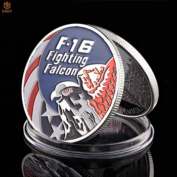 5Pcs/Veliko NAS Vojaško Lovsko letalo F-16 Fighting Falcon US Air Force Silver Plated Izziv Kovanca Zbiranja In Poslovna Darila