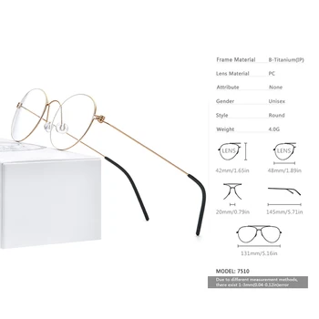 FONEX Titana Očala Okvir Ženske Ultralahkih Recept Očala Moških korejski Kratkovidnost Optični Okvir Brezvijačno Očal, 7510