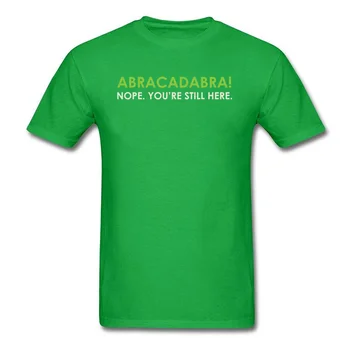 Abracadabra Nope! Majica Smešno Tshirt Design Moški T-shirt Črna Modra Vrhovi Tees Ulica Oblačila Bombažne Tkanine Študentov Slog