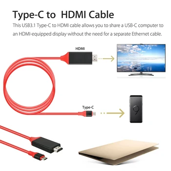 Tip-C HDMI Kabel za Hauwei Mate10 Pro S8 Mikro Usb-Hdmi Kabel za Samsung 1080P HDTV HDMI Kabel za IPhone