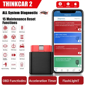 THINKCAR 2 ThinkDriver Bluetooth Celoten Sistem OBD2 Skener za iOS Android Auto Optičnega OBD 2 Avtomobila Diagnostične Kode Reader