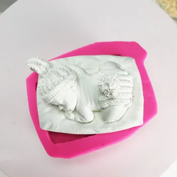 Nov Prihod Design 3D Otroška Silikonsko Plesni Dojenček Oblečen Zajček Čokolada Fondat Torta Dekoraterstvo Orodja H716