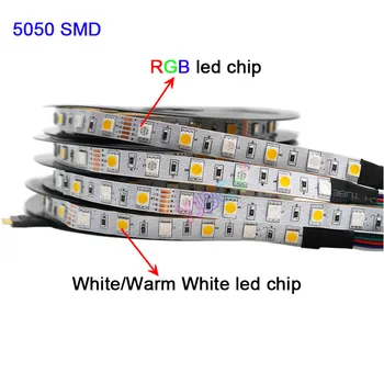 RGB LED Trak SMD 5050 DC12V 24V Nepremočljiva 5M 300LED RGBW RGBWW RGB+SCT Prilagodljiv Neon Trak Počitnice ali billboard Dekoracija žarnice