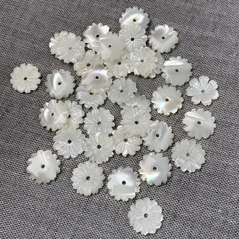 5pcs 10 mm 12 mm Carven Belo Lupino Cvet Čisti Naravni Material Cvetnih listov 3D Cvet Kroglice za Ročno izdelana Ogrlica DIY Nakit, Izdelava