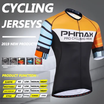 PHMAX 2019 kolesarski dres Poletje Kratek Rokav Dirke Kolo, Kolesarska Majica, Poliester MTB Koles, Kolesarski Uniforme Za Moške