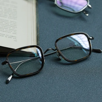 2020 novo arrvial titana očal okvir moških retro kvadratnih optičnih očal računalnik recept ženska pregleden očala