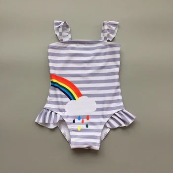 2020 Modni Trend Srčkan Fant Plažo Baby Dekle Mavrica Kopalke, Kopalke Poletne Počitnice Ruffles Novi Bikini Kopalke Oblačila