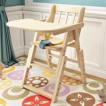 Baby Baby Stolček Za Hranjenje, Ki Jedo Dinning Stol Leseni Prenosni Stol Zložljivi Prilagoditi Višino Sedeža