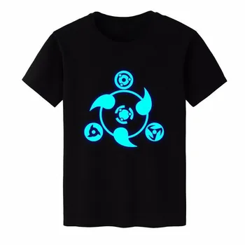 Nova moška Bombažna Majica s kratkimi rokavi Anime Naruto Kratek Rokav Svetlobna Poletje Black Tee Vrh Ulične Tee Majica