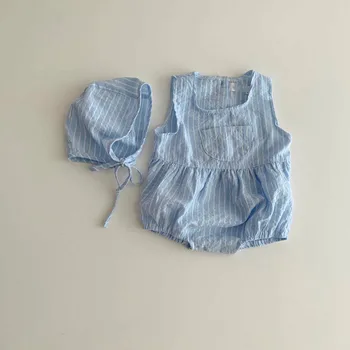 Baby baby gir Kariran Baby bodysuits krpo Malčka Plazil Oblačila Onesie korejskem Slogu baby girl obleke