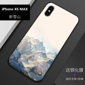 Reliefni letnik Vzhodne Azije Kitajski, Japonski slog primeru Za Iphone XS MAX XS Sneg Gorskih Odlok Žerjav kritje XS