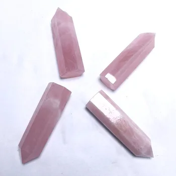 1pc 6-7cm Naravnih Pink Rose Quartz Crystal Palico Točke Zdravilni Mineralni Kamen Zbirka DIY Doma Dekor Heksagonalna Zdravljenje Kamni