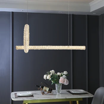 Nov moderen lestenec svetila za jedilnico kombinacija design led kristalno luç kuhinja otok bar cristal hanglamp