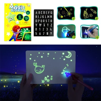 A3 A4 A5 LED DIY Svetlobna Risalno Desko Grafiti Doodle Risanje Tablet Čarobno Risanje S Svetlobo-Zabavno Fluorescentna Pero Izobraževalne Igrače
