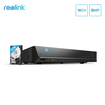 Reolink 16ch RLN16-410 5MP 4MP PoE Omrežna Video Snemalnik z Vgrajeno HDD 3TB + 2 SATA Reže za Reolink HD IP Kamere
