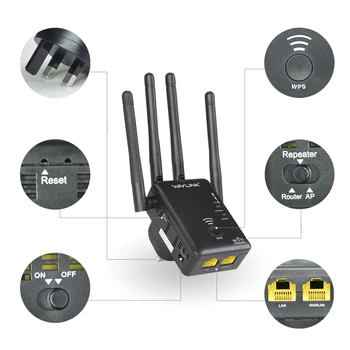 Wavlink AC1200 WIFI Vmesnik/Usmerjevalnik/Dostopno točko Brezžičnega omrežja Wi-Fi Range Extender wifi signala ojačevalnika z Zunanje Antene Vroče