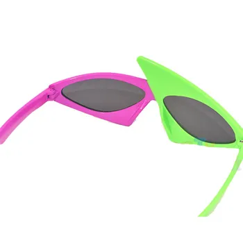 Moda Stranka Mačka Oči Očala Za Moške, Ženske, Hip Hop Edinstveno Roza Zelene Sončna Očala Glasbeni Festival Trikotnik Smešno Očala Gafas