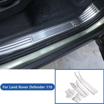 8 KOS Za Land Rover Defender 110 2020 iz Nerjavečega Jekla, Srebrna Vrata Avtomobila Polico Zaščito Ploščo Trim Auto Deli Dekoracijo Zaščitnik