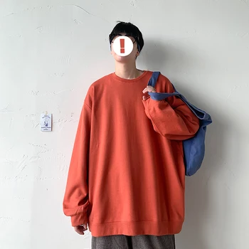 17 Barv Športna Majica za Moške korejski Modni Trendi Harajuku Oblačila Prevelik Crewneck Puloverju Vrhovi Plus Velikost Ulične