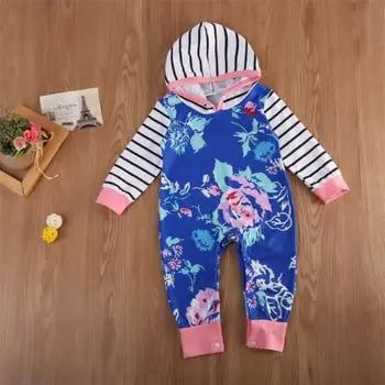 Novorojenček Otroci Baby Toddler Dekle Cvetlični Oblačila Jumpsuit Romper Obleke