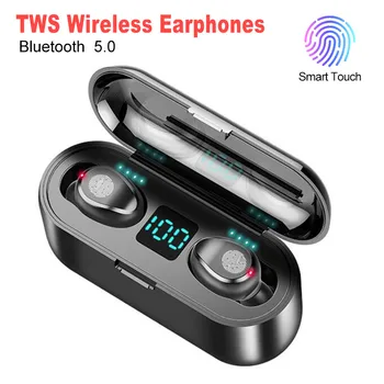 Brezžične Slušalke Bluetooth V5.0 TWS Brezžični Bluetooth, LED Zaslon Z 2000mAh Moči Banke Slušalke Za iPhone Xiaomi