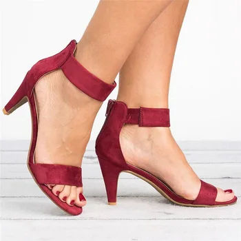 Ženske Sandali 2020 Moda Poletni Čevlji Ženske Peep Toe Tanke Pete Sandala Plus Velikost 43 Priložnostne Zapatos Mujer 5 cm Ženske Petah Rdeča