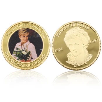 24k pozlačeni zlatega Kovanca za Počitnice Darila Princesa Diana 20. Obletnice Spominsko Metal Kovanec za Zbiranje