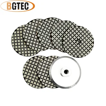 BGTEC 7pcs 100mm peska 50-3000 Suho Diamantno Poliranje Ploščice z M14 Aluminum base backer 4