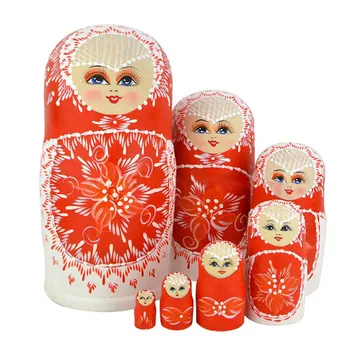 7pcs/Set Lesenih ruskih Gnezdenje Lutke Posušene Basswood Tradicionalnih Verodostojno Ročno Matryoshka Lutka Otroci Darilo YH-17