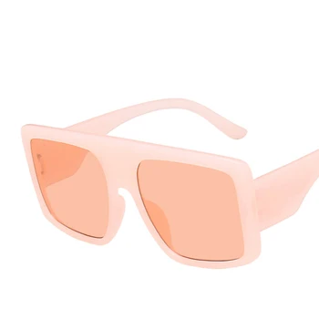 Novo Prevelik Kvadratni Okvir Ženske Moški sončna Očala Roza Dvojno Tan Sivi Objektiv UV400 Zaščito za Oči Dekle Seksi Dame na Prostem Očala