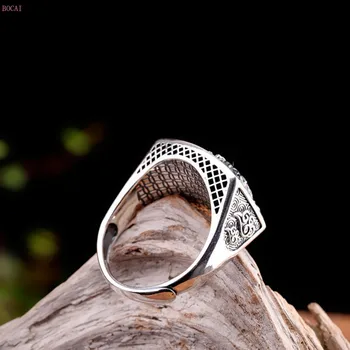 Novo S925 srebrno ploščo nakit Etnične slog Moških in žensk splošno Enameling Hollowing iz Dragon Obroč za moške in ženske 2020 nova