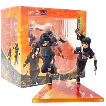 10-13 cm Anime Naruto Shippuden GEM Uchiha Itachi Sasuke majhnega Otroka PVC Dejanje Slika Zbirateljske Model Igrača, Lutka