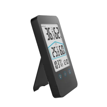 Digitalne Vremenske Postaje LCD Temperatura Vlažnost Metrov Z uro Notranji Zunanji Senzor ℃/℉ Gospodinjski termometer