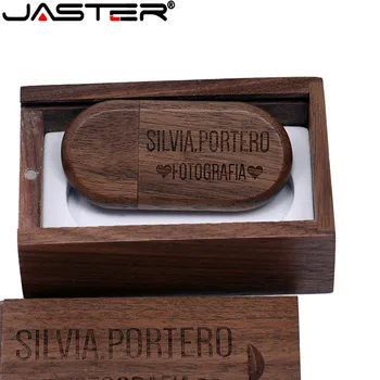 JASTER (prosto po meri logo) oreh lesene U disck + darilo polje, usb flash drive, Pomnilniško kartico memory stick pendriver pendrive 8GB 16GB 32GB 64GB