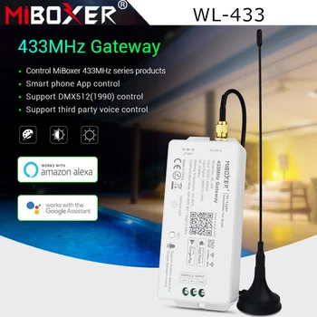 Miboxer WL-433 433MHz Prehod 5/5 WiFi RF DMX512(1990) Smartphone APLIKACIJO Glasovni Nadzor za MiBOXER 433MHz Series Izdelki