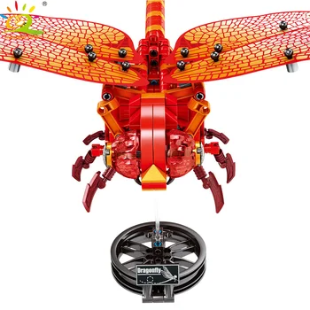 330pcs DIY Insektov Rdeče Dragonfly gradniki Zbirk Model Technicals Živali Opeke