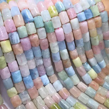 Naravni kamni beril morganite valjaste kroglice kristalno pisane perle čar gemstone za needlework DIY za nakit, izdelava