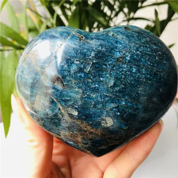 6-7cm na Naravno Modrem apatite polikristalni kamna za kristalno srce dekoracijo čakro, duhovno zdravljenje kristali