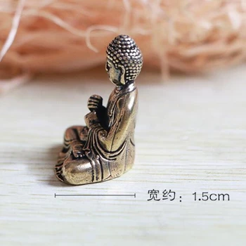 Čisti Baker Medenina, Bron Kitajski Budizem Buda Sakyamuni Majhen Kip srečen FPW9225