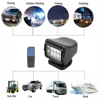 Samger 360 °Daljinski upravljalnik Avto Kamp Luč 12V LED Worklight Iskanje Lučka Magnetni Osnove Za Čolne Avto Vozil Off Road 1PCS
